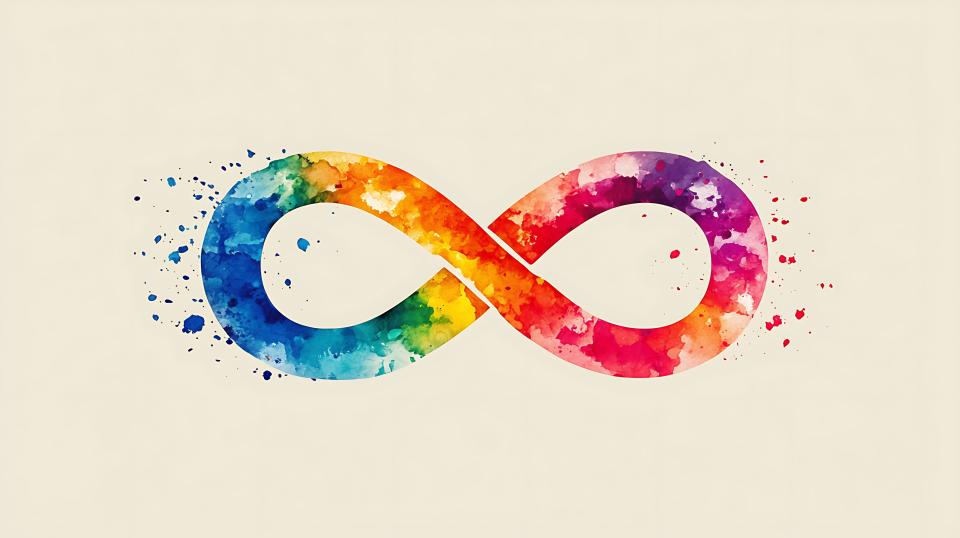 Rainbow infinity sign